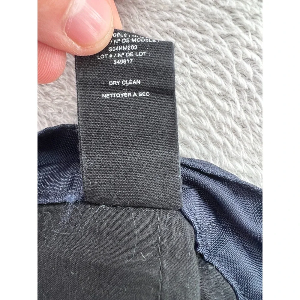 Helmut Lang Pants Sz 30 Mens Navy Blue Mixed Media Nylon Yoke Pleated Tapered